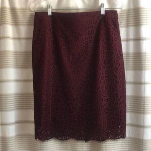 Loft Maroon Pencil Skirt - Sz. 6